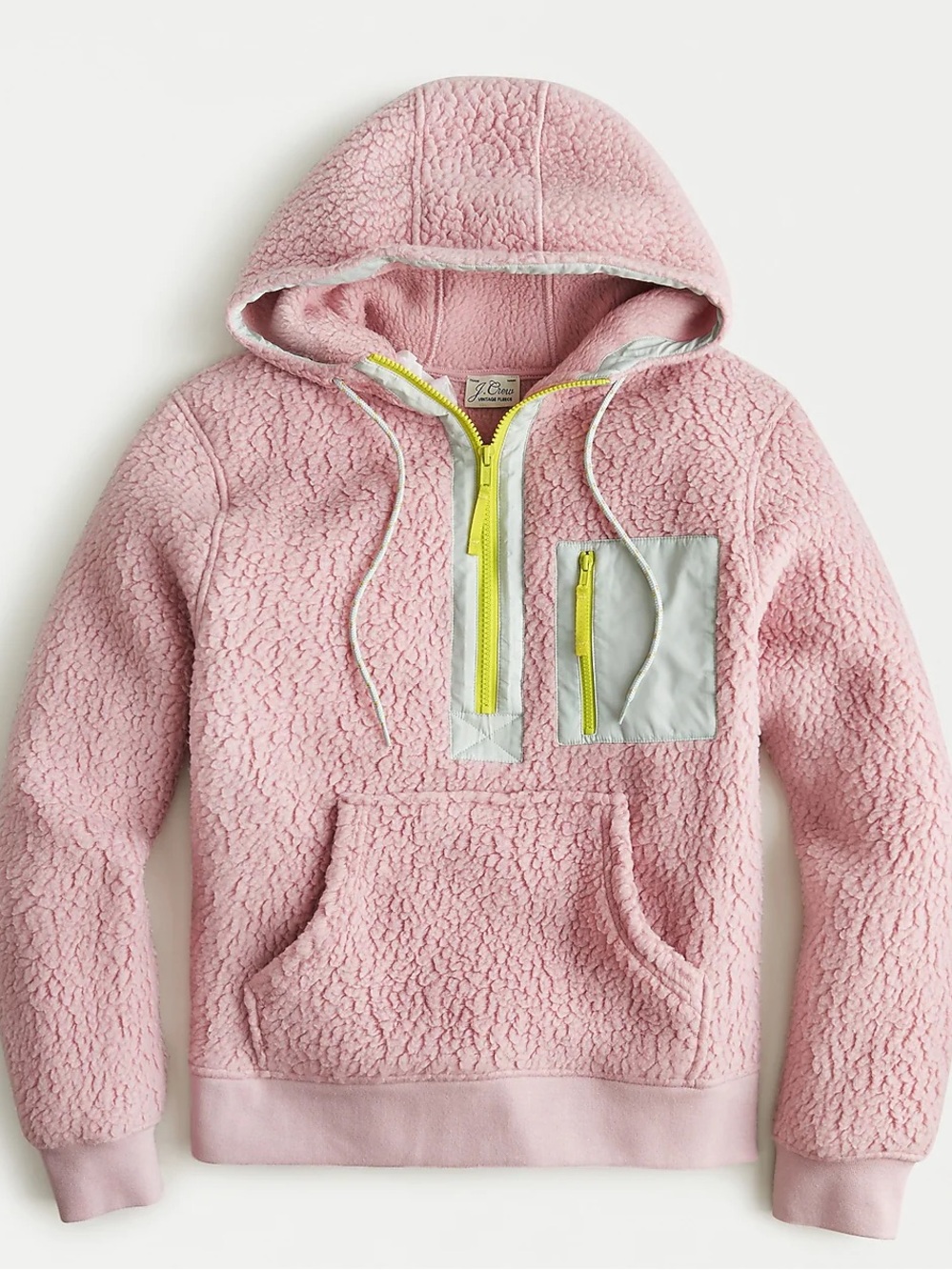J.Crew Polartec Sherpa half-zip hoodie pullover. Pink. XS.